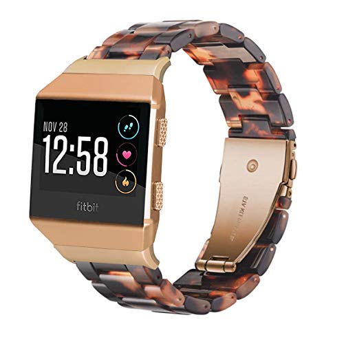 Product Cover Ayeger Resin Band Compatible with Fitbit Ionic,Women Men Resin Accessory Band Wristband Strap Blacelet for Fitbit Ionic Smart Watch Fitness (Tortoise)