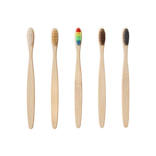 Product Cover Bamboo Toothbrush Biodegradable Eco-Friendly Toothbrush Soft bristles on Travel Toothbrush (5pack)