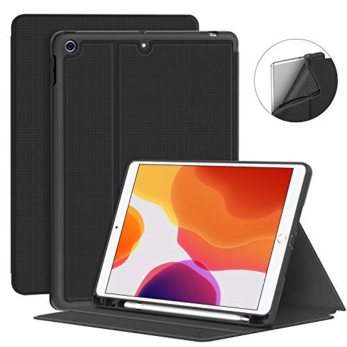 Product Cover Supveco New iPad 10.2 Case 2019 with Pencil Holder - Premium Shockproof Case with Auto Sleep/Wake Feature for iPad 10.2 inch 7th Generation (Black)