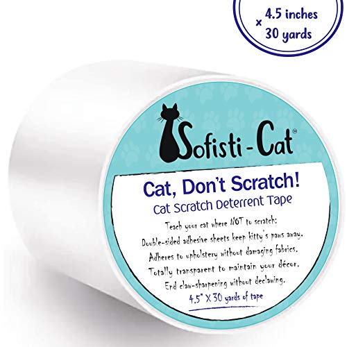 Product Cover Sofisti-Cat Scratch Deterrent Tape - Clear Double-Sided Cat Anti Scratch Training Tape (4.5