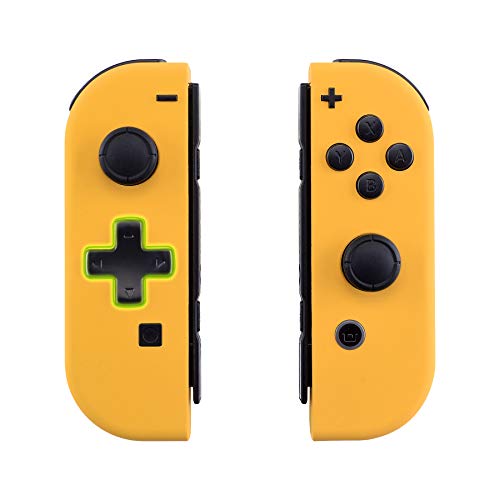 Product Cover eXtremeRate Soft Touch Caution Yellow Joycon Handheld Controller Housing (D-Pad Version) with Full Set Buttons, DIY Replacement Shell Case for Nintendo Switch Joy-Con - Console Shell NOT Included