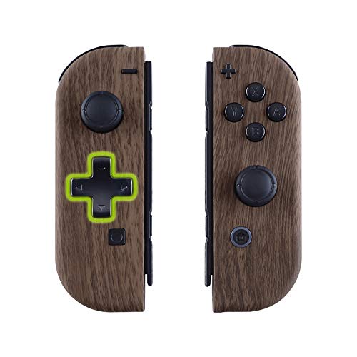 Product Cover eXtremeRate Wood Grain Soft Touch Joycon Handheld Controller Housing (D-Pad Version) with Full Set Buttons, DIY Replacement Shell Case for Nintendo Switch Joy-Con - Console Shell NOT Included