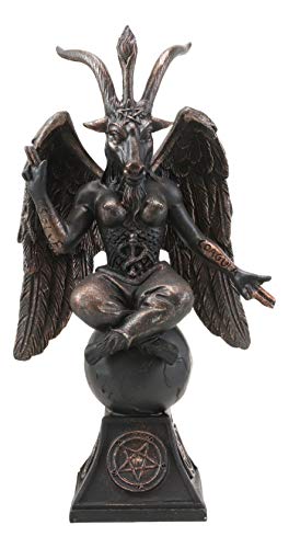 Product Cover Ebros Gift Church of Satan Sabbatic Goat Idol Baphomet Resin Statue Satanic Occultic Illuminati The Horned God Goat of Mendes Altar Sculpture Figurine (6.5