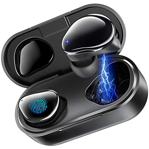 Product Cover Wireless Earbuds, MEGIVEZ Bluetooth 5.0 Headphones 6H Continuous Playtime Touch Control Waterproof TWS Stereo in-Ear Earpiece with Charging Case, Deep Bass Built-in Mic Sports Bluetooth Headset