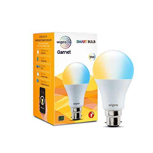 Product Cover Wipro Garnet 9W Smart Bulb ( Yellow / Light Yellow / White - Compatible with Alexa and Google Assistant)