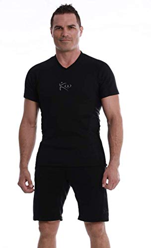 Product Cover Kutting Weight Sauna Shirt - Body Training Clothing - Fat Burner Short Sleeve Sauna Shirt (Medium, Black)