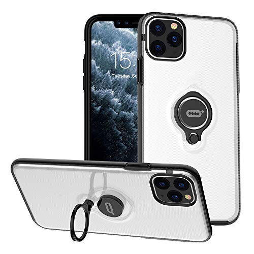 Product Cover ICONFLANG iPhone 11 Pro Max Case with Ring 6.5 inch, Anti-Scratch Case with 360 Degree Rotation Finger Ring Kickstand Work with Magnetic Car Mount for Apple iPhone 11 Pro Max (2019) - Translucent
