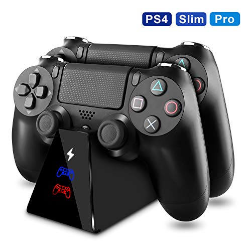 Product Cover PS4 Controller Charger KINGTOP DualShock 4 Controller Charging Station Dock,Playstation 4 Charging Stand for Sony Playstation4 / PS4 / PS4 Slim / PS4 Pro Controller [Upgrade 2nd Generation]