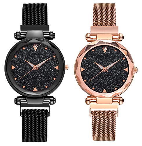 Product Cover DAMIT Casual Designer Black Dial Combo of Magnet Watch - Pair of 2 - for Girls & Women
