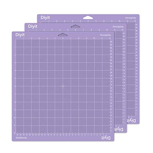 Product Cover Diyit 12x12 Cutting Mat for Cricut Maker/Explore Air 2/Air/One, 3 Pieces Purple Strong Grip Mat for Crafts