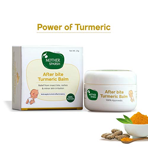 Product Cover Mother Sparsh After Bite Turmeric Balm for Rashes and Mosquito Bites, 100% Ayurvedic, Gentle Skin Roll-on Formula, 25gm