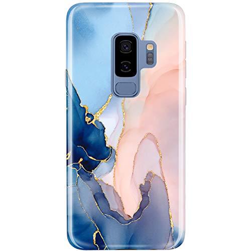 Product Cover JAHOLAN Galaxy S9 Plus Case Gold Glitter Sparkle Purple Marble Design Slim Flexible Bumper Glossy TPU Soft Rubber Silicone Cover Phone Case for Samsung Galaxy S9 Plus / S9+