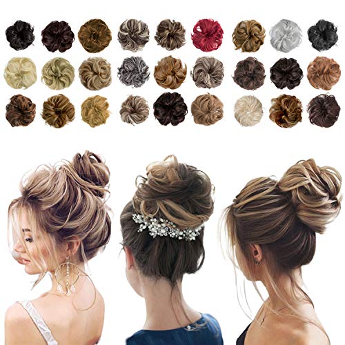 Product Cover Messy Bun Hair Piece Thick Updo Scrunchies Hair Extensions Ponytail Hair Accessories Dark Black