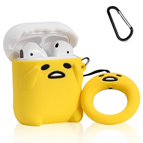 Product Cover Gift-Hero Compatible with Airpods 1&2 Soft Silicone Cute Case,Cartoon 3D Fun Animal Funny Cool Kawaii Designer Kits Character Skin Fashion Chic Cover for Girls Boys Kids Teens Air pods (PP Lazy Egg)