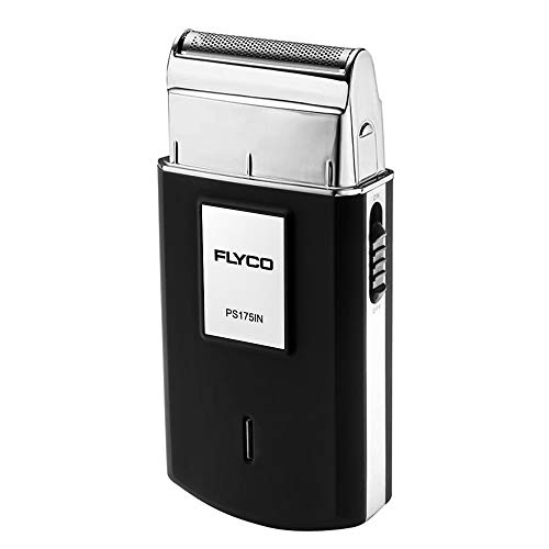 Product Cover Electric Razor for Men, FLYCO Men's Rotary Shavers, Mini Pocket Razor, Push-Style Reciprocating Blade, Rechargeable Beard Trimmers, Great for Travel, Black