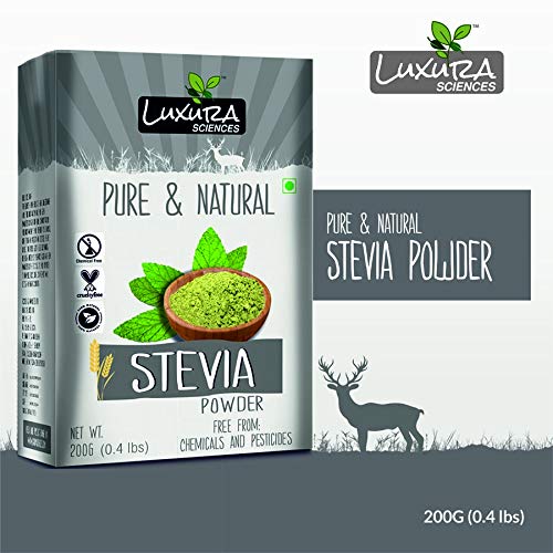 Product Cover Stevia Leaf Powder (Stevia Rebaudiana) - 200 Gms| Unprocessed Green Stevia Sugar | Helps to Control Blood Sugar Level | Natural Alternative to Processed Sugar