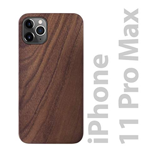 Product Cover iATO iPhone 11 Pro Max Wood Case. Real Walnut Wood iPhone 11 Pro Max Case Wood. Minimalistic Classic Dark Wood Case for iPhone 11 Pro Max 6.5