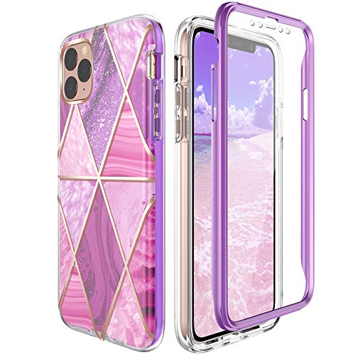 Product Cover Miracase Compatible with iPhone 11 Pro Max Case(2019 Release, 6.5 Inch) with Built-in Screen Protector, Full Body Protective Shock-Absorption Bumper Cover Case for Apple iPhone 11 Pro Max,Purple