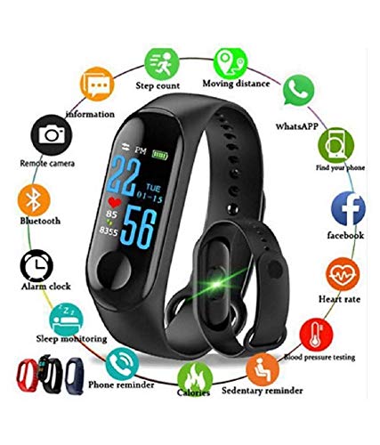 Product Cover SHOPTOSHOP M3 Smart Band Fitness Tracker Watch Heart Rate with Activity Tracker Waterproof Body Functions Like Steps Counter, Calorie Counter, Blood Pressure, Heart Rate Monitor LED Touchscreen