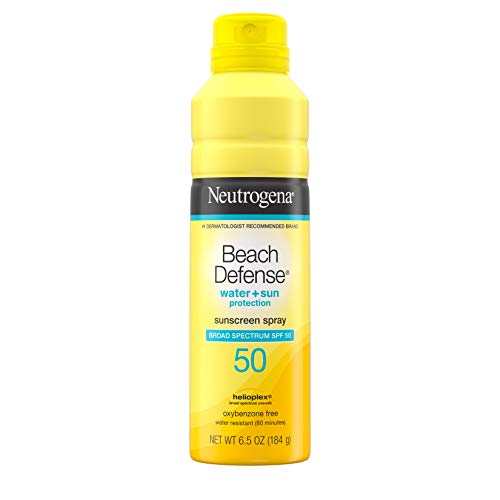 Product Cover Neutrogena Beach Defense Water Sun Protection Sunscreen Body Spray with Broad Spectrum SPF 50, Water-Resistant & Oil-Free, Lightweight UVA/UVB Sun Protection, Large Size, 6.5 oz