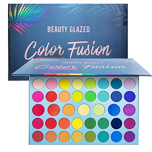 Product Cover Beauty Glazed Rainbow Eyeshadow Palette - Professional 39 Color Makeup Matte Metallic Shimmer Eye Shadow Palettes - Ultra Pigmented Powder Bright Vibrant Colors Shades Cosmetics Set