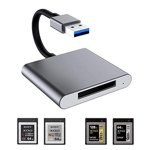 Product Cover XQD Card Reader, USB Card Reader, 5Gpbs Super Speed USB 3.0 Memory Card Adapter, Aluminum Alloy Flash Memory Card Reader for Sony G Series, Lexar USB Mark Card, Support Windows/Mac OS System