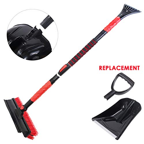 Product Cover Meejie Extendable Car Snow Brush - 2 in 1 Car Accessories for Car Truck Defrost - Snow Shovel for Snow Removal with 45.6