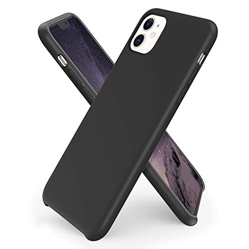 Product Cover ORNARTO Liquid Silicone Case for iPhone 11, Slim Liquid Silicone Soft Gel Rubber Case Cover for Apple iPhone 11(2019) 6.1 inch-Black