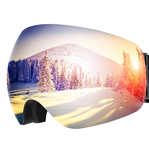 Product Cover OMORC Men Women Ski Goggles,Large Spherical & Interchangeable Lens 100% UV Protection Snowboard Goggles,Italy Imported Dual Layer Anti-Fog Lenses,OTG Snow Goggles for Adults Youth,Helmet Compatible