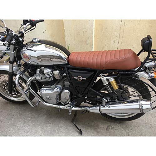 Product Cover SaharaSeats Royal Enfield Interceptor 650 Cafe Racer Leatherette Cushion Seat Cover (Tan)