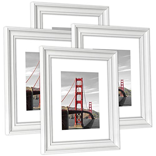 Product Cover Hap Tim 8x10 Picture Frame White Wooden Photo Frames for Tabletop Display and Wall Decoration, Set of 4 (CWH-8x10-WT)