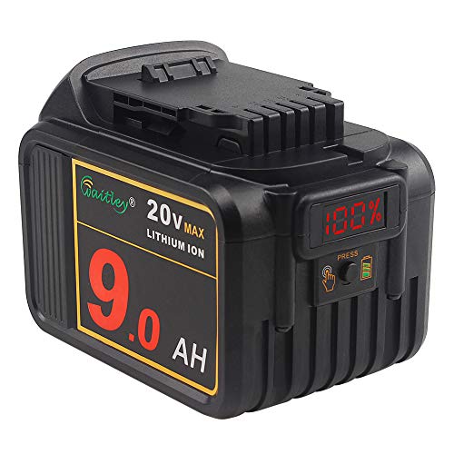 Product Cover Waitley 20V MAX 9.0Ah Lithium Ion Premium Battery Compatible with DEWALT XR DCB200 DCB204 DCB205 DCB206 DCB209 DCD/DCF/DCG Series Tools with LED Indicator