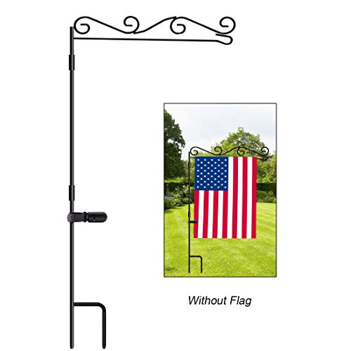 Product Cover HOOSUN Garden Flag Stand, Premium Garden Flag Pole Holder Black Metal Powder-Coated Weather-Proof Paint, 37.9