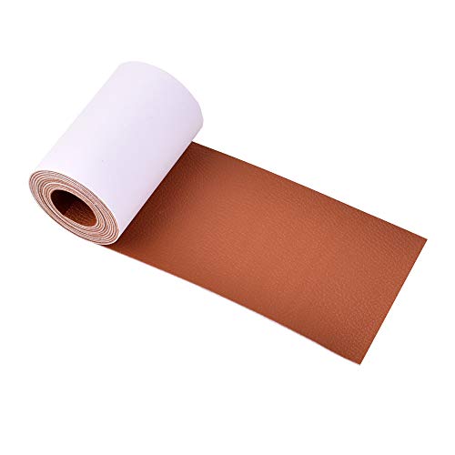 Product Cover Leather Tape 3X60 Inch Self-Adhesive Genuine Leather Repair Patch for Sofas, Couch, Furniture, Drivers Seat (Light Brown)