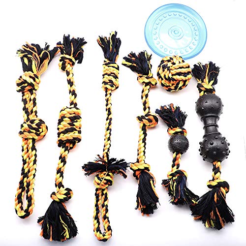 Product Cover AMOMI PET Dog Chew Toys Kit for Aggressive Chewers Nearly Indestructible Tough Durable Dog Toy Reduces Boredom Improves Dog Dental Health,Puppies Teething Tug of War Play
