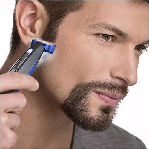 Product Cover SHOPPOSTREET All In One Smart Rechargeable Face or Body Razor Beard Trimmer with Built-In Light for Men Trims, Edges and Shaves with 3 Trimming Combs (Black)