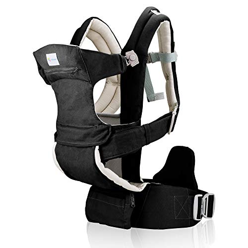 Product Cover Baby Carrier for Men & Women - All Carry Positions Baby Carrier - Infant Carrier - Backpack Baby Carrier -Hiking Baby Carrier - Cotton (Black Camel)
