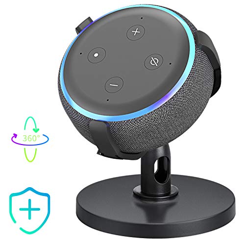 Product Cover 【Dot 3rd Generation Stand】Table Holder for Echo Dot 3rd Generation, 360° Adjustable Stand Bracket Mount, Space-Saving Dot Accessories, No Muffled Sound Original Outlet Hanger for Smart Home Speaker