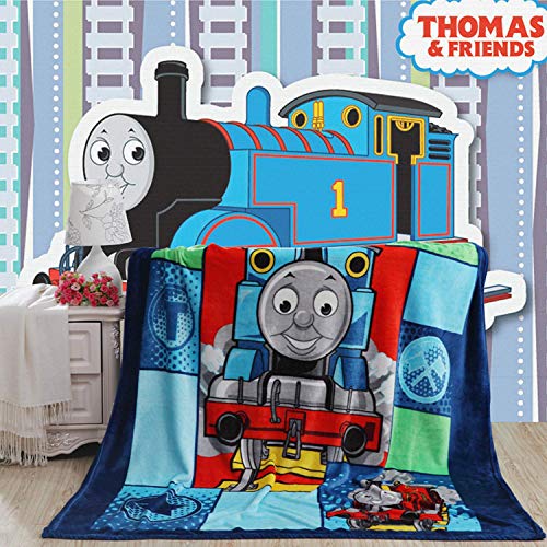 Product Cover talever Kid Blanket, Super Plush Throw Blanket Cartoon Print Kids Adults Character Lightweight Coral Fleece Blanket Size 59x78 inches (Thomas)