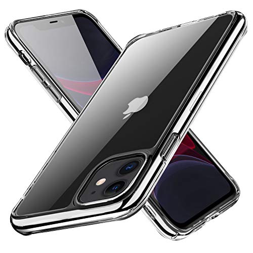 Product Cover SUPWALL iPhone 11 Case, 9H Tempered Glass Shock Absorption Anti-Scratch Mimics Shockproof Glass Back of iPhone Support Wireless Charging Cover for iPhone 11 Crystal Clear 6.1 inch (Clear)