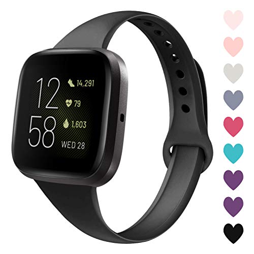 Product Cover Acrbiutu Bands Compatible with Fitbit Versa/Fitbit Versa 2, Slim Thin Narrow Replacement Silicone Sport Wristband Strap for Fitbit Versa/Versa 2 Women Men
