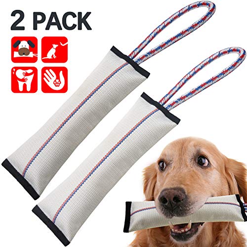 Product Cover Tough Dog Toys for Aggressive Chewers,Dog Chew Toys,Dog Tug Toy,Firehose Dog Toys,Interactive Dog Toys for Large Dogs,Dog Squeaky Toys with Strong Cotton Rope Handle,Pet Toys for Small Dog Toys Pack 2