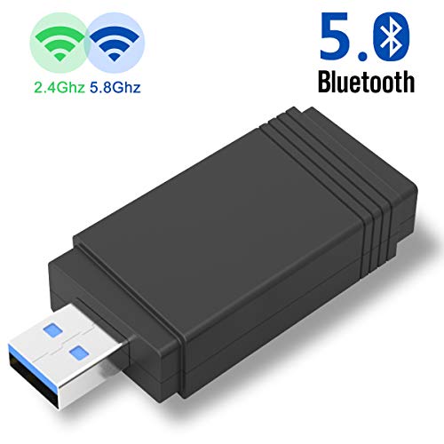 Product Cover YEHUA USB WiFi Adapter 1200Mbps USB 3.0 Bluetooth 5.0 WiFi Dongle Dual Band 2.4G/5G MU-MIMO Wireless Network Adapter for PC/Desktop Windows XP/Vista/7/8/10 Linux Mac