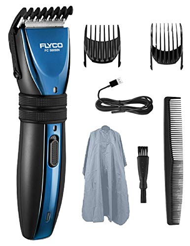 Product Cover FLYCO Men's Cordless Rechargeable Beard and Hair Trimmers Haircut Kit with Comb and Hair Bib