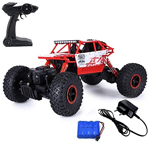 Product Cover Ajudiya's Rock 1:18 Rechargeable 4Wd 2.4GHz Rock Crawler Off Road R/C Car Monster Truck Kids Toys | Remote Control Cars for Kids (Random Colour)