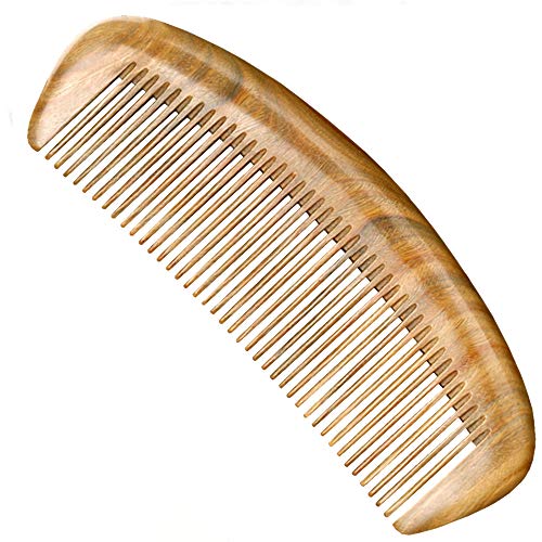 Product Cover GLAKCO Wooden comb,Handmade Natural Sandalwood Hair Combs,Anti-Static Sandalwood Scent Natural Hair Detangler Comb (Arc)