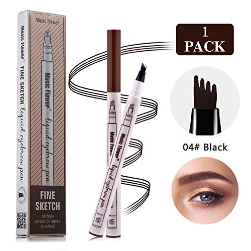 Product Cover Eyebrow Tattoo Pen,microblade pen Microblading tattoo eyebrow Pencil with a Micro-Fork Tip Applicator Creates Natural Looking Brows Effortlessly and Stays on All Day (Black)