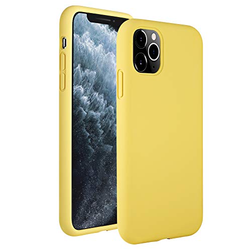 Product Cover iTLTL Protective Silicone Case for iPhone 11 Pro, Featuring [ Soft Corner Design ] Liquid Silicone Case with Microfiber Lining, Full Body Protection Shock-Proof Phone Cover (Yellow)