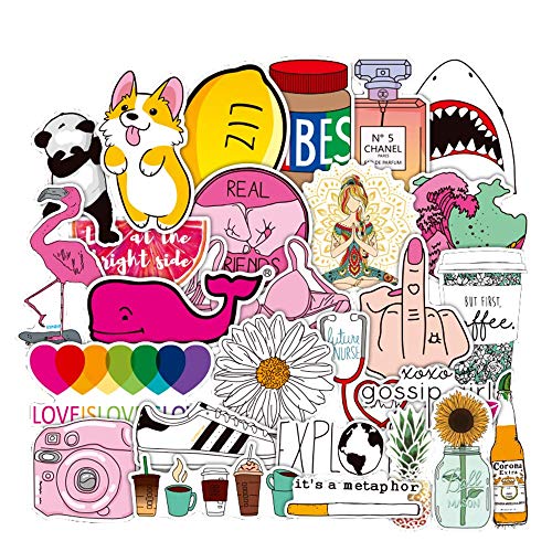 Product Cover Cute Stickers 50 Pack,Water Bottle Stickers, Vinyl Waterproof Stickers, Decals for Laptop, Luggage, Car, Skateboard, Motorcycle, Bicycle Decal Graffiti Patches