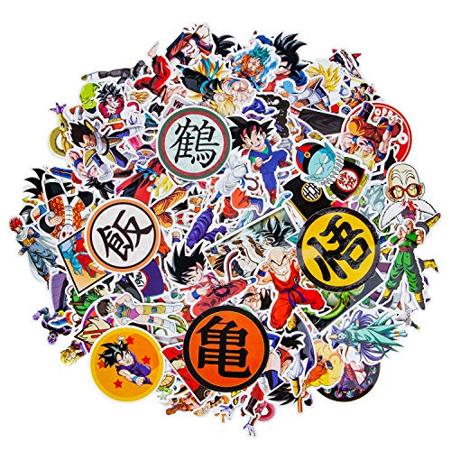 Product Cover 200 PCS Dragon Ball Z Stickers, Waterproof Anime Stickers for Water Bottles Removable Vinyl Cool Stickers Decals for Car Laptop Luggage MacBook Skateboard Stickers
